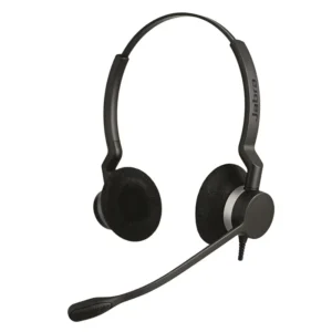מערכת ראש סטריאו חוטית למוקדים Jabra BIZ 2300 Duo USB MS – סאונד HD פס רחב וזרוע בום 360°