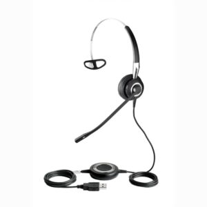 מערכת ראש מונו חוטית Jabra BIZ 2400 II USB MS – 3 סגנונות לבישה ומיקרופון בום מבטל רעשים