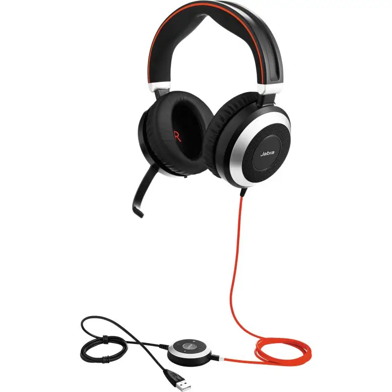 מערכת ראש סטריאו Jabra Evolve 80 MS – ביטול רעשים אקטיבי, חיבור USB ו-3.5 מ״מ ונורית Busylight 2 Jabra Evolve 80 MS מערכת ראש ANC 2