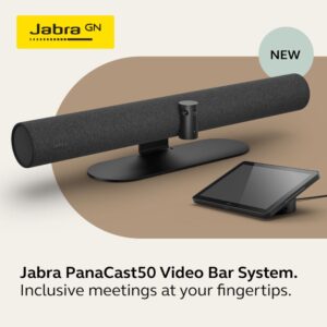 בר וידאו קונפרנס Jabra PanaCast 50 – מצלמה פנורמית 4K ב-180°, 8 מיקרופונים ו-4 רמקולים