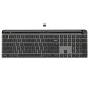 מקלדת אלחוטית JLab Epic Keyboard עם תאורה אחורית – חיבור לשלושה מכשירים, 2.4GHz ו-Bluetooth, סוללה 2000mAh