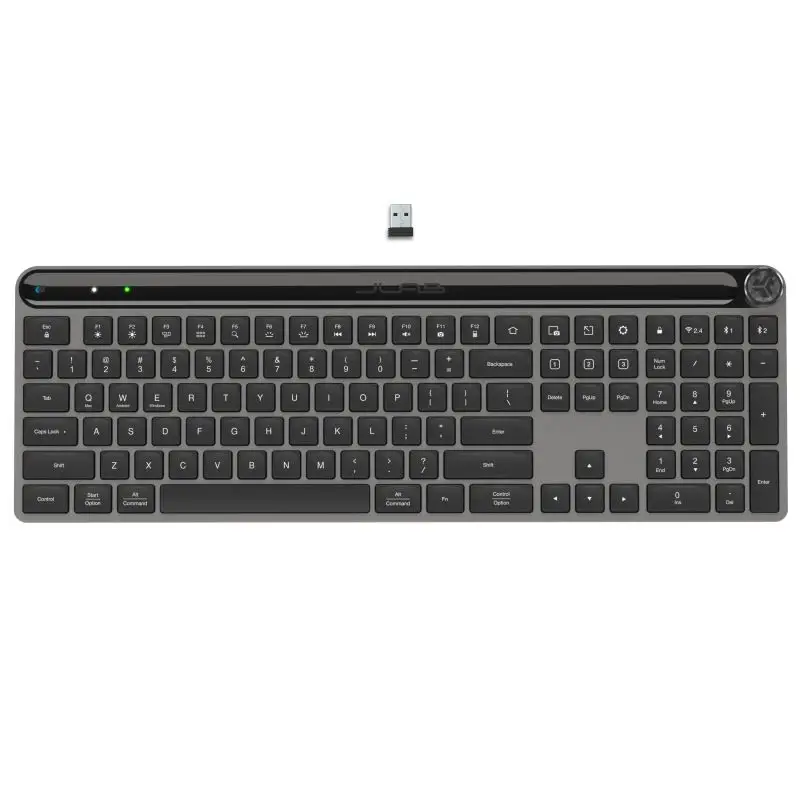 מקלדת אלחוטית JLab Epic Keyboard עם תאורה אחורית – חיבור לשלושה מכשירים, 2.4GHz ו-Bluetooth, סוללה 2000mAh 1 JLab Epic Keyboard מקלדת אלחוטית