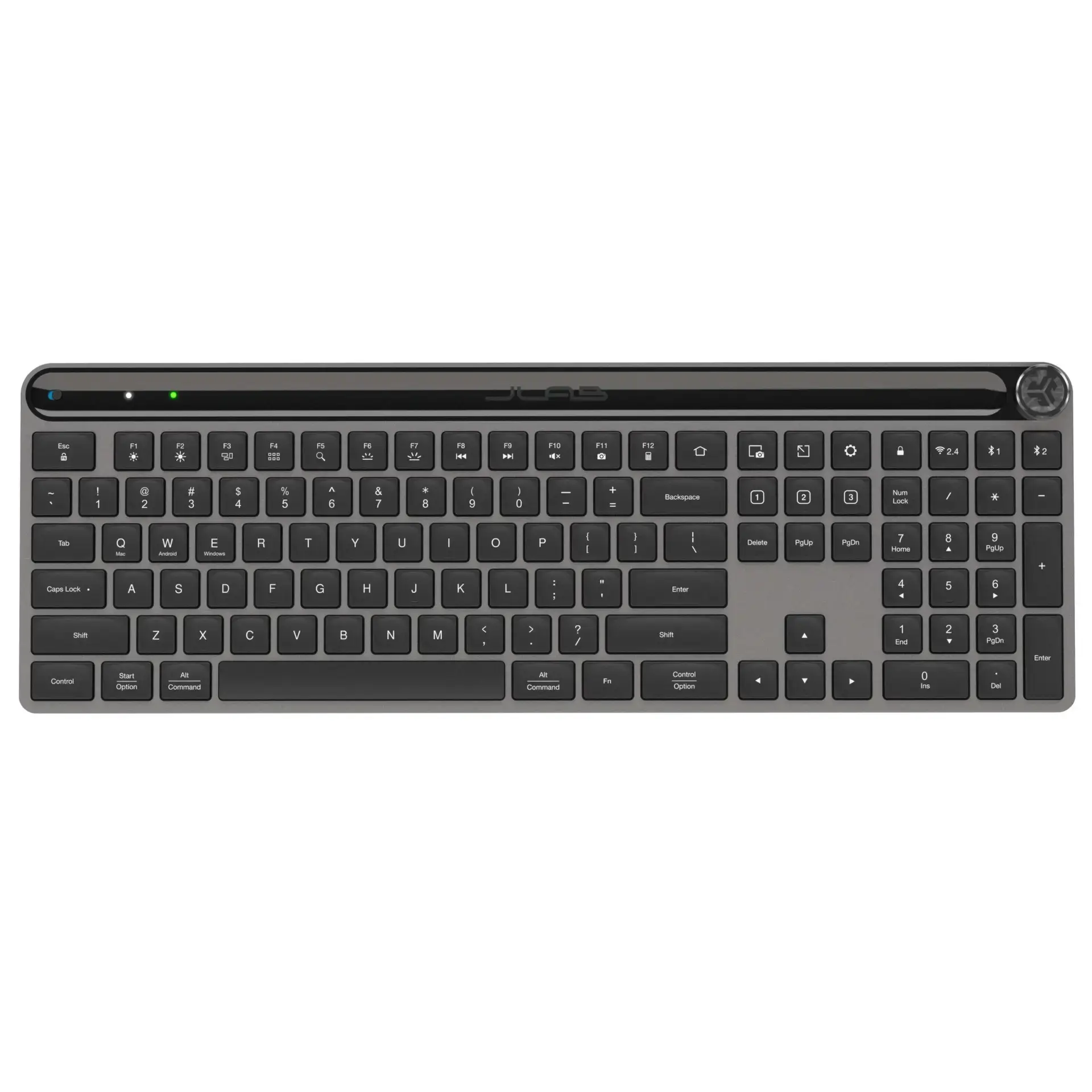 מקלדת אלחוטית JLab Epic Keyboard עם תאורה אחורית – חיבור לשלושה מכשירים, 2.4GHz ו-Bluetooth, סוללה 2000mAh 4 JLab Epic Keyboard מקלדת אלחוטית 4
