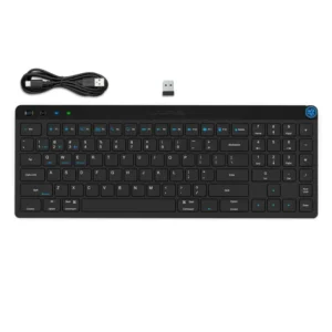מקלדת אלחוטית JLab JBuds Keyboard – 95 מקשים שקטים, Bluetooth 5.2 ודונגל 2.4GHz לשלושה מכשירים