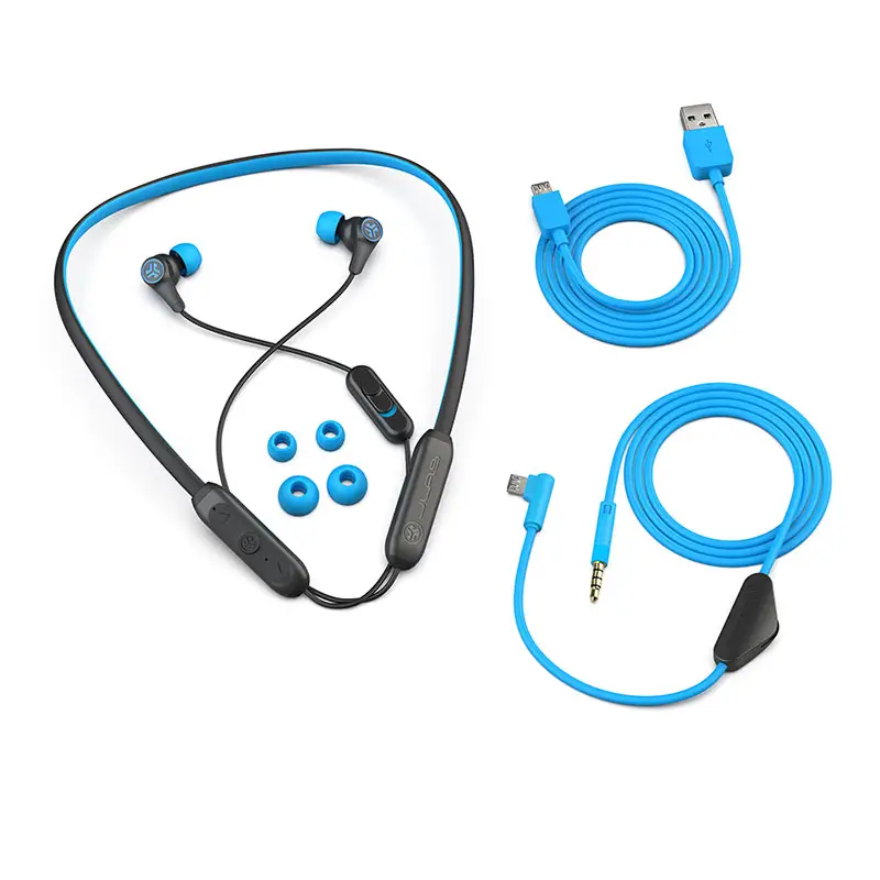 אוזניות גיימינג אלחוטיות סביב הצוואר JLab Play Gaming Wireless Earbuds – עד 11 שעות, IP55 וכבל AUX 2 JLab Play Gaming Wireless Earbuds אוזניות גיימינג 2