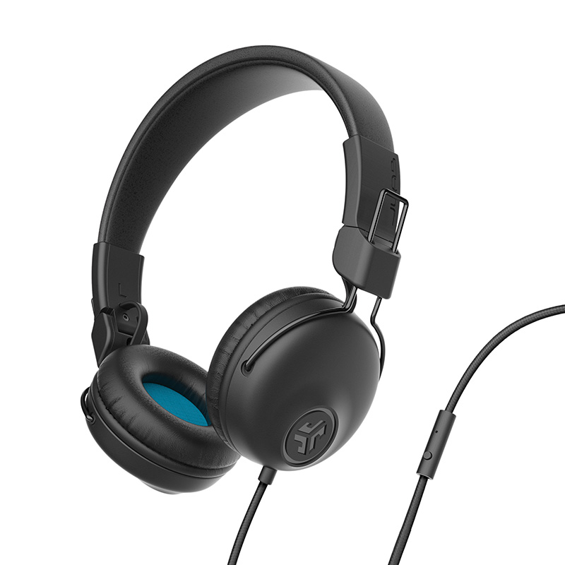 אוזניות On-Ear חוטיות JLab Studio – דרייבר 40 מ״מ, מיקרופון ושלט על הכבל ועיצוב מתקפל 1 JLab Studio On-Ear אוזניות קשת חוטיות