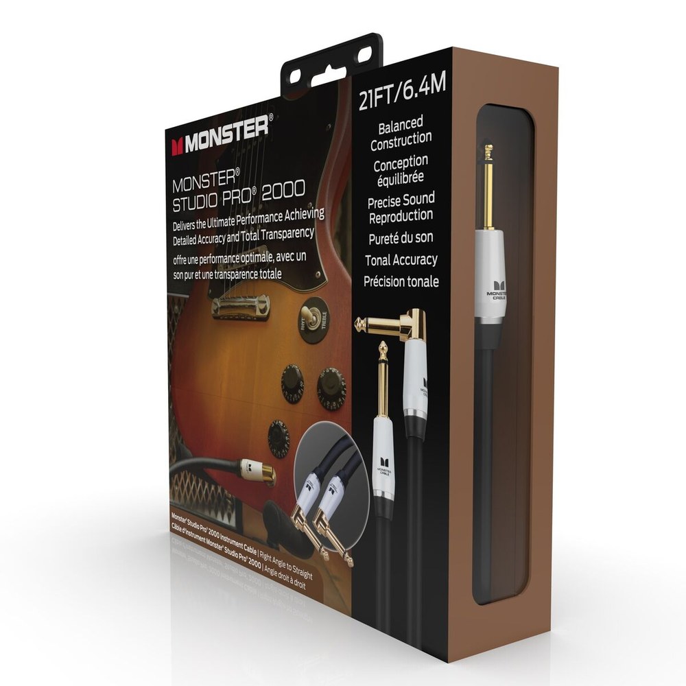 כבל כלי 6.4 מטר Monster Prolink Studio Pro 2000 – פלג זוויתי/ישר 2 כבל כלי 6.4 מטר Monster Prolink Studio Pro 2000 – תמונה 2