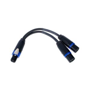 כבל פיצול רמקול pro snake – NLT4 זכר (4 פינים) ל-2 × NLT4 נקבה (1±), 2.5 ממ״ר, 25 ס״מ (יבוא בלעדי)