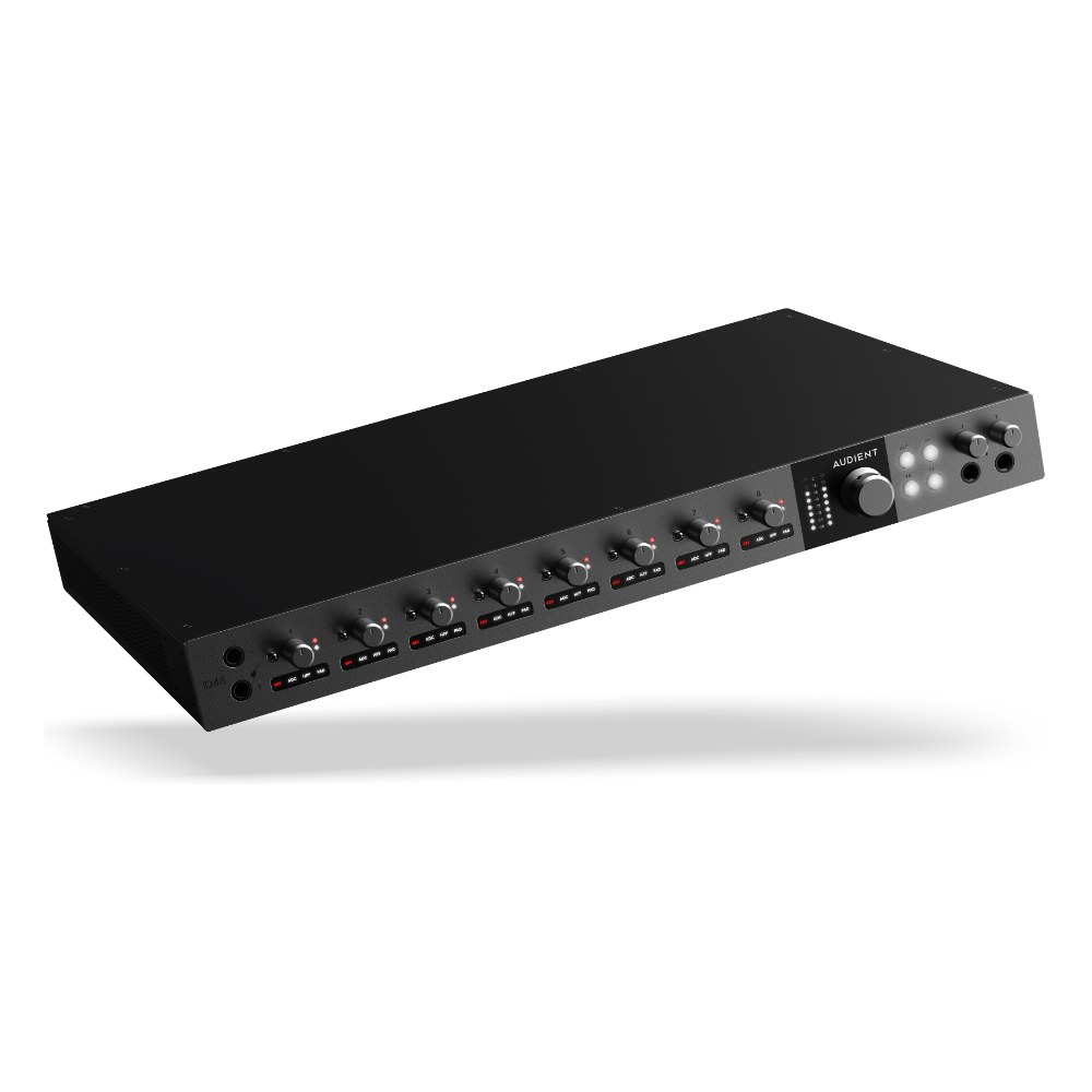 כרטיס קול Audient iD48 – 24 כניסות ו-32 יציאות עם 8 פרה-אמפים Class-A 3 כרטיס קול Audient iD48 עם 8 פרה-אמפים במארז מתכת – תמונה 3