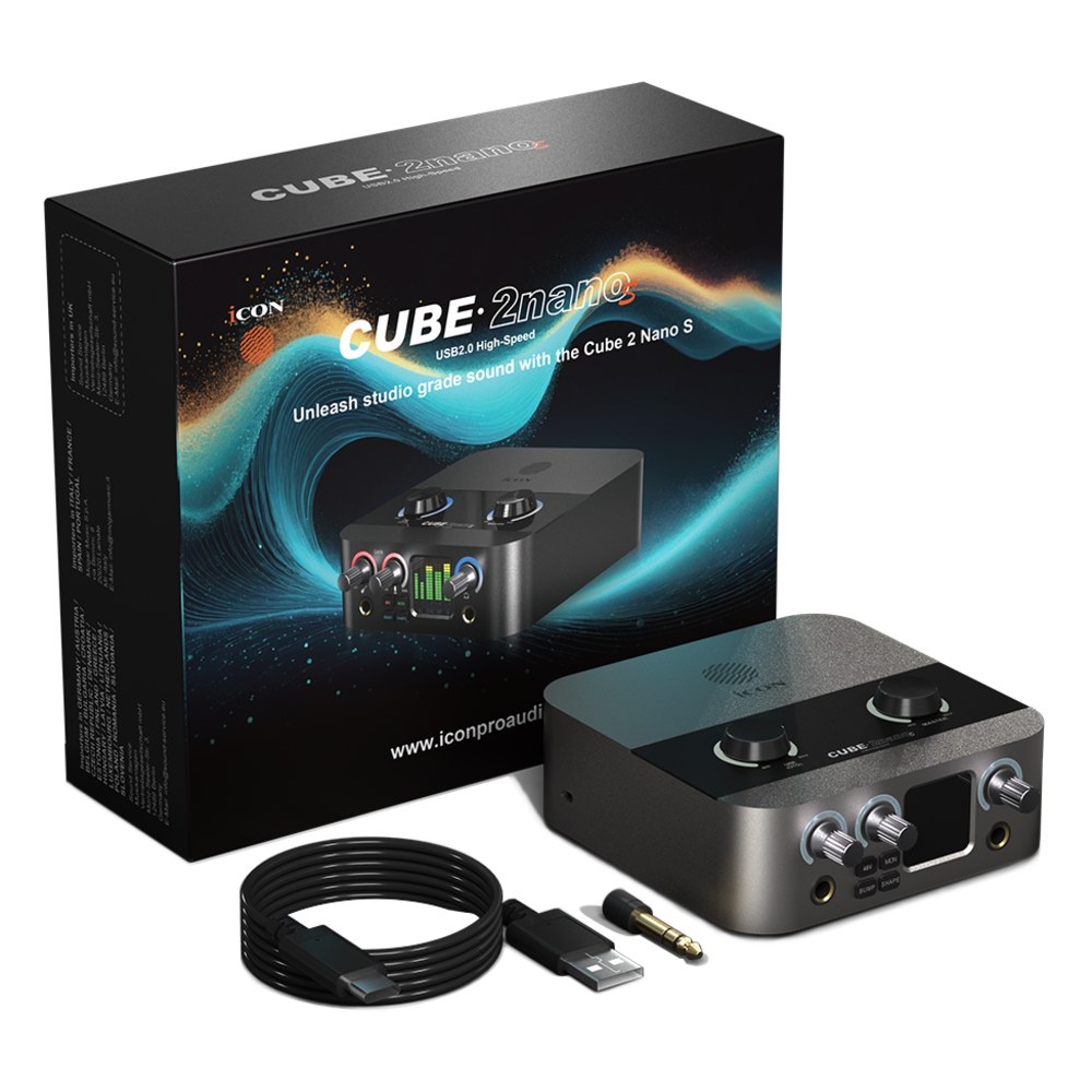 כרטיס קול iCON Cube 2 Nano S – כניסת מיקרופון עם 60dB גיין, כניסת Hi-Z ו-UNI OTG 4 כרטיס קול iCON Cube 2 Nano S עם מסך TFT צבעוני – תמונה 4