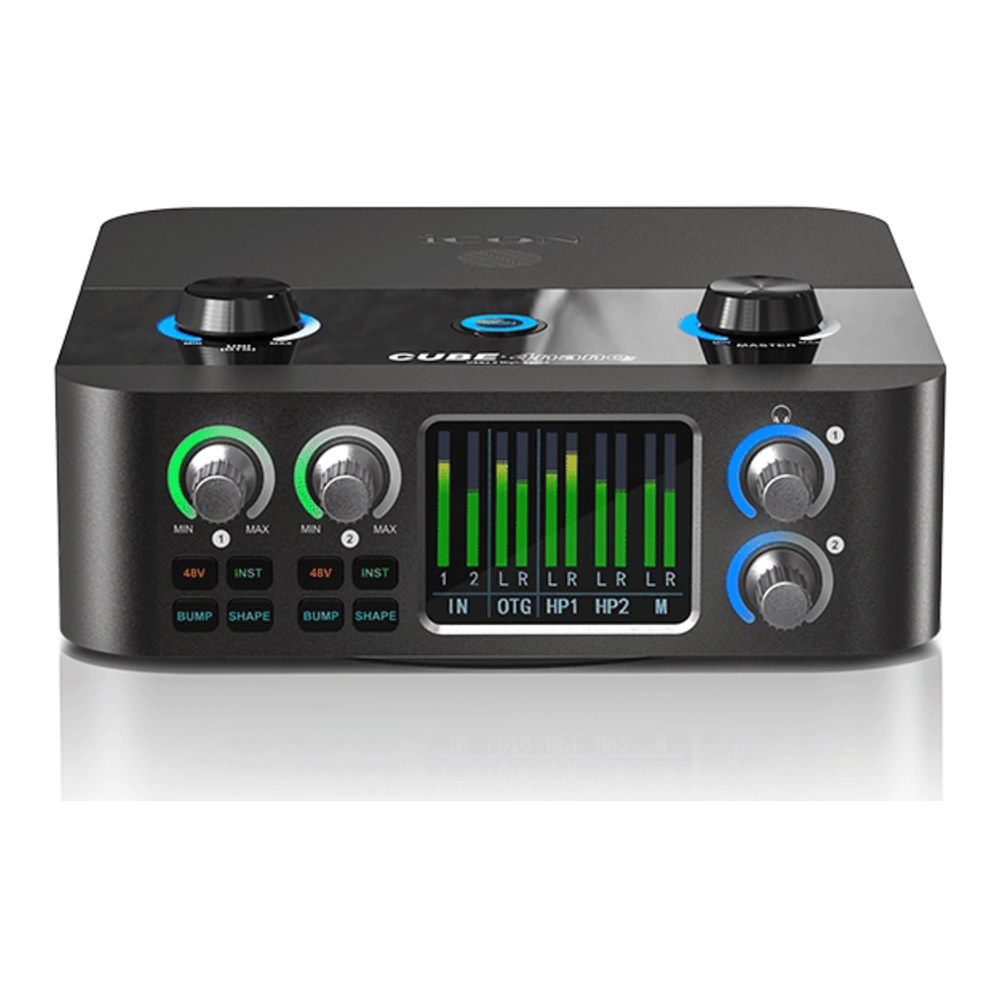 כרטיס קול iCON Cube 4 Nano S – 2 כניסות מיקרופון, UNI OTG ומסך TFT צבעוני 1 כרטיס קול iCON Cube 4 Nano S עם מסך TFT צבעוני