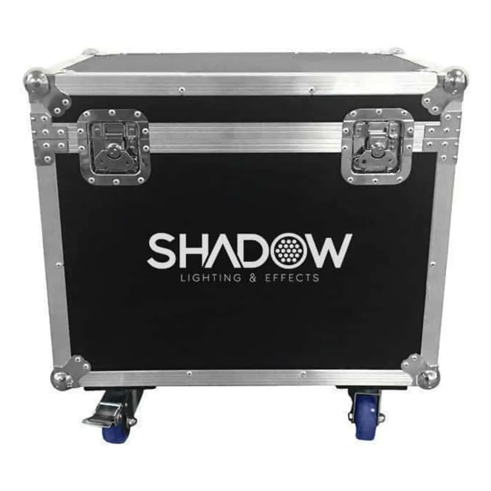 קייס לשני פנסי Shadow K10 – אלומיניום ועץ לבנה, תאים מרופדים וגלגלים 1 קייס עם גלגלים לשני פנסי Shadow K10