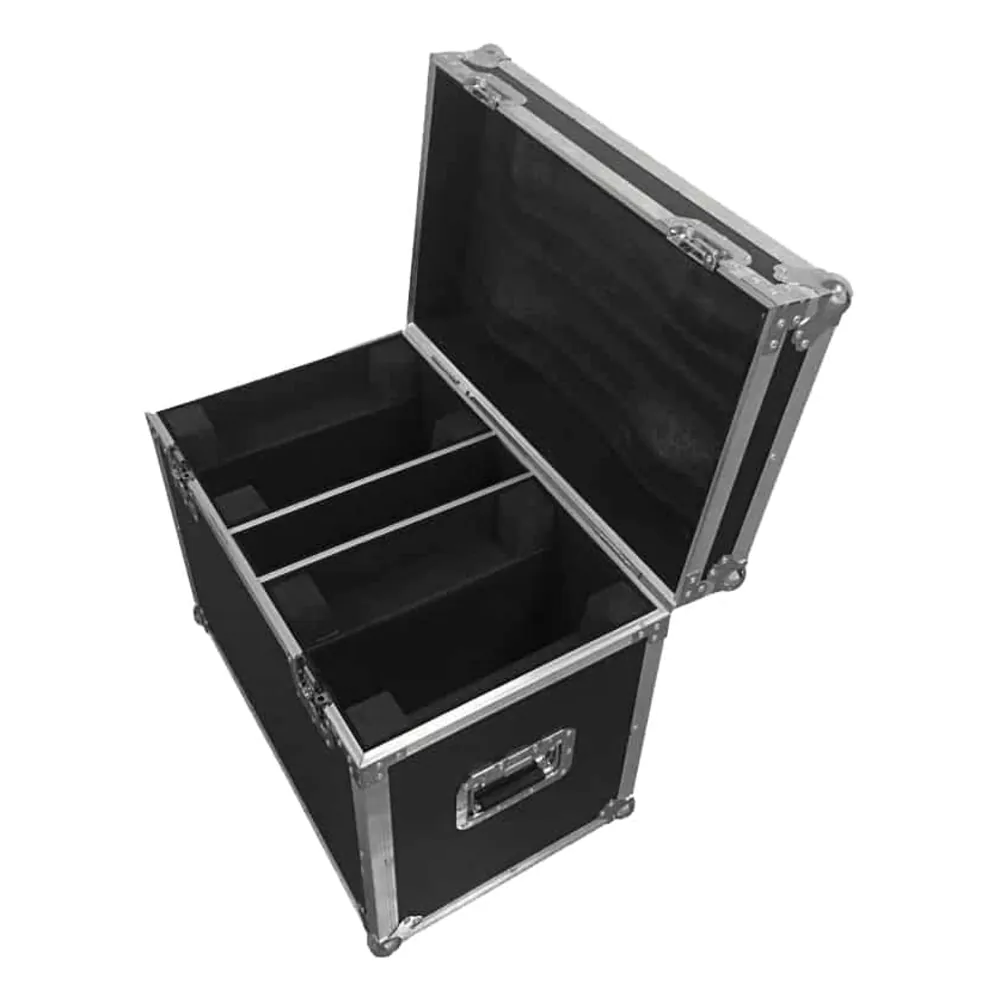 קייס לשני פנסי Shadow K10 – אלומיניום ועץ לבנה, תאים מרופדים וגלגלים 2 קייס עם גלגלים לשני פנסי Shadow K10 – תמונה 2