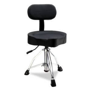 כיסא תופים מקצועי עם משענת Koala Drums YWDS-13A – שחור, עומס עד 200 ק״ג