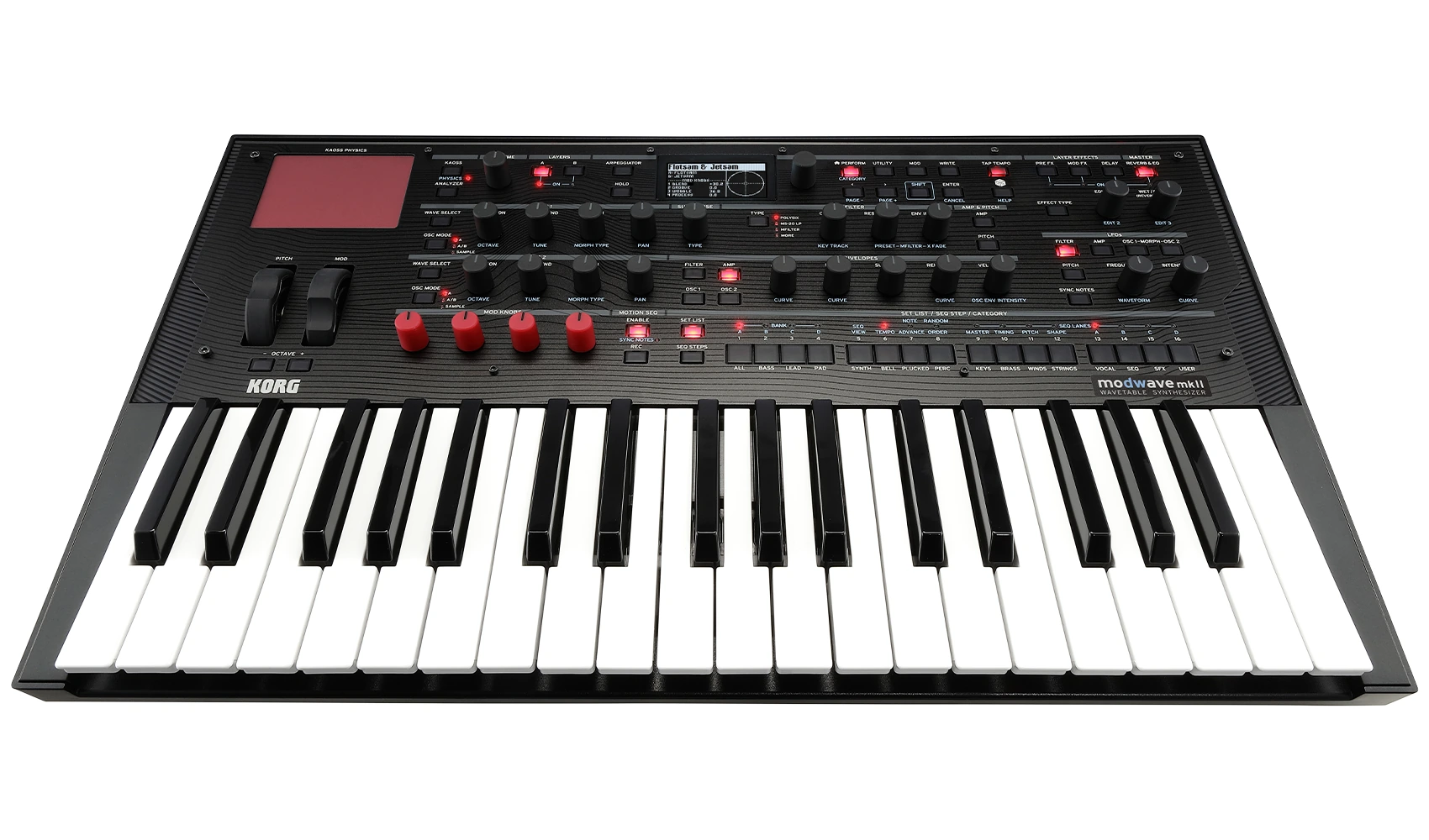 Korg Modwave MKII – סינתיסייזר Wavetable עם 37 קלידים 4 Korg Modwave MKII במבט קדמי עם המקלדת ולוח הבקרה