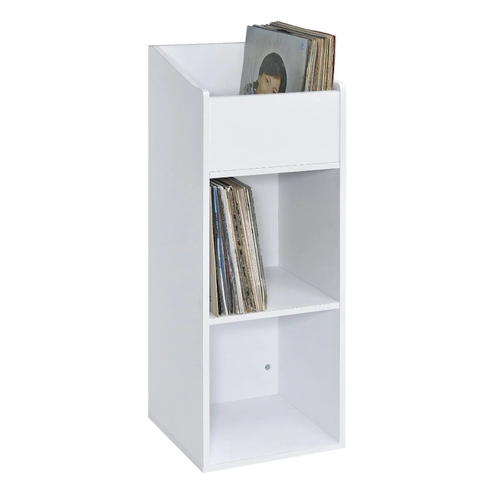 מעמד לתקליטים ולפטיפון Musiea BX240 בצבע לבן – עד 240 תקליטים, קומפקטי 1 מעמד לתקליטים ולפטיפון Musiea BX240 בצבע לבן