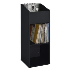מעמד לתקליטים ולפטיפון Musiea BX240 בצבע שחור – עד 240 תקליטים, קומפקטי