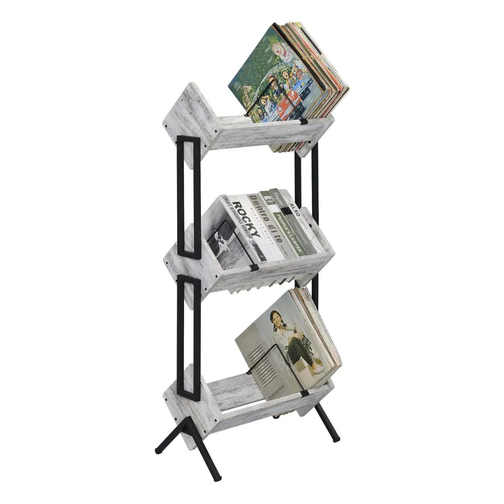 מעמד לתקליטים ולפטיפון Musiea BX300 בצבע לבן – 3 קומות, עד 300 תקליטים 1 מעמד לתקליטים ולפטיפון Musiea BX300 בצבע לבן, 3 קומות