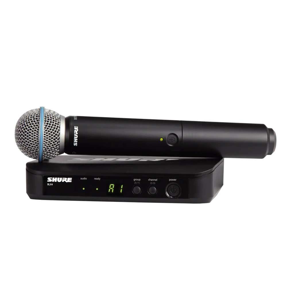 מערכת אלחוטית עם מיקרופון ידני SHURE BLX24E Beta 58A 1 מערכת אלחוטית עם מיקרופון ידני SHURE BLX24E Beta 58A