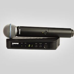 מערכת אלחוטית עם מיקרופון ידני SHURE BLX24E PG58