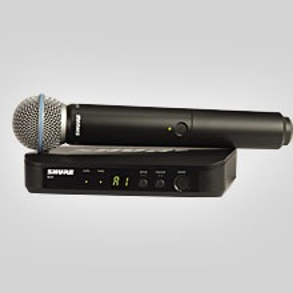 מערכת אלחוטית עם מיקרופון ידני SHURE BLX24E PG58 1 מערכת אלחוטית עם מיקרופון ידני SHURE BLX24E PG58