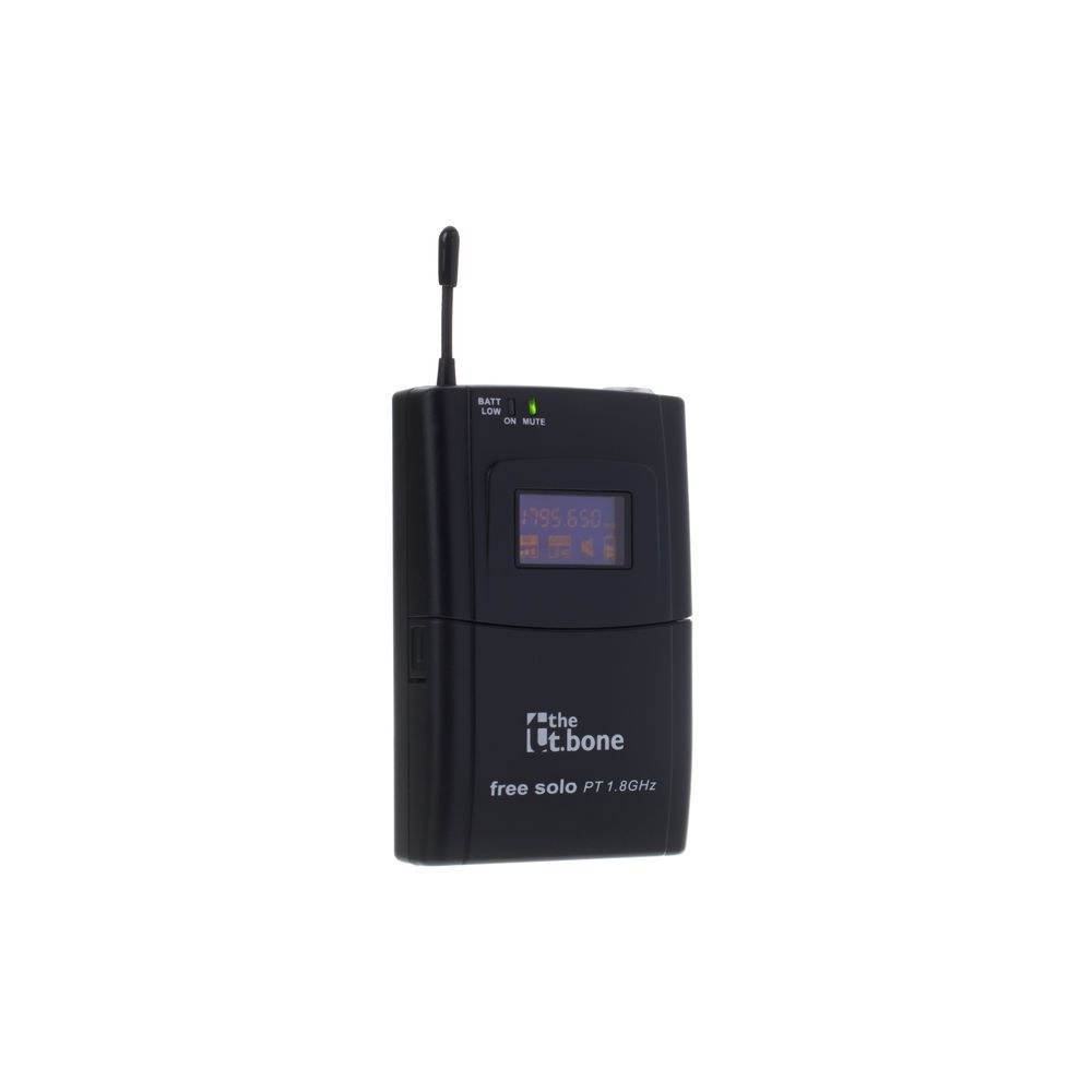 משדר כיס the t.bone 1.8GHz למערכות free solo – תדר מאושר בישראל, מחבר TQG 3 פינים, תצוגת LCD 2 משדר הכיס ל-free solo – משדר כיס אלחוטי, תמונה 2