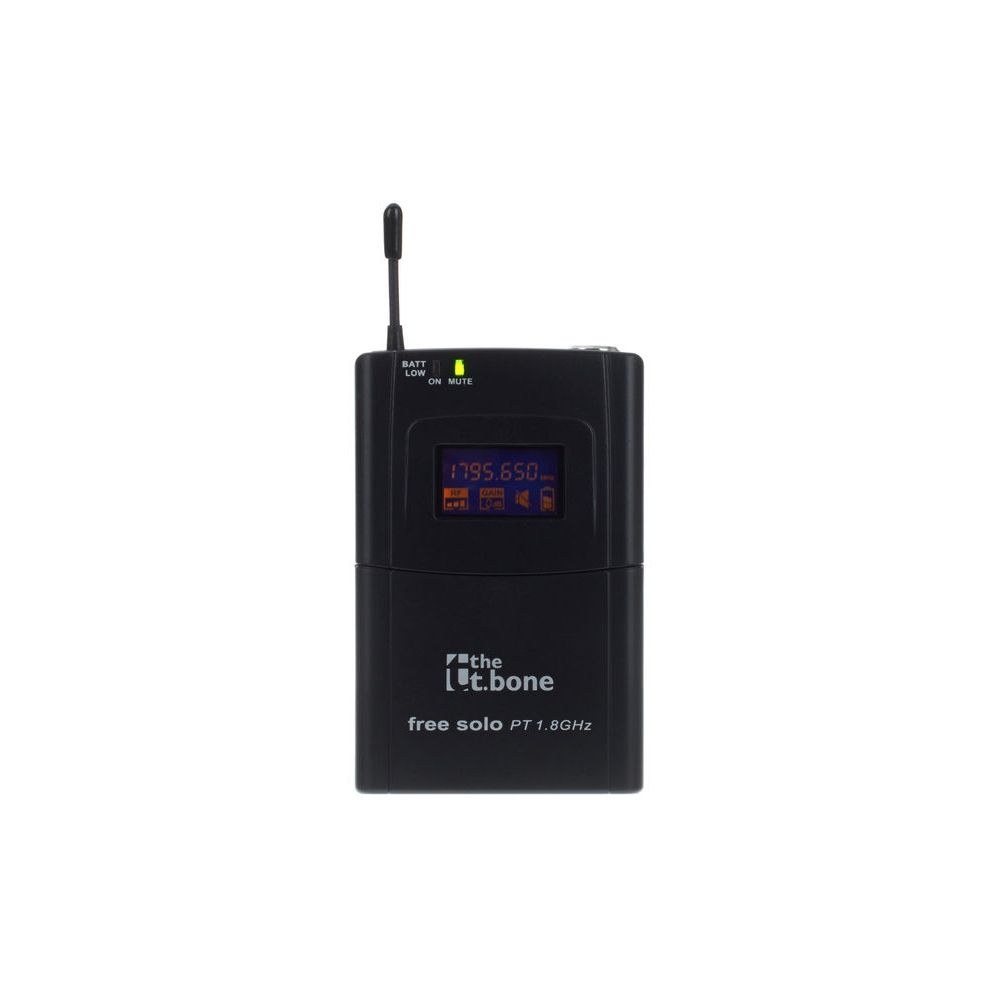 משדר כיס the t.bone 1.8GHz למערכות free solo – תדר מאושר בישראל, מחבר TQG 3 פינים, תצוגת LCD 3 משדר הכיס ל-free solo – משדר כיס אלחוטי, תמונה 3