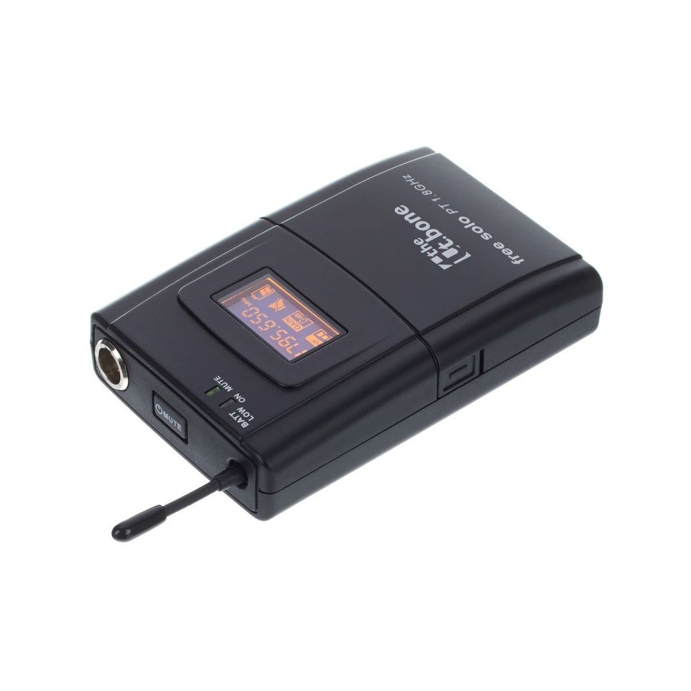 משדר כיס the t.bone 1.8GHz למערכות free solo – תדר מאושר בישראל, מחבר TQG 3 פינים, תצוגת LCD 6 משדר הכיס ל-free solo – משדר כיס אלחוטי, תמונה 6