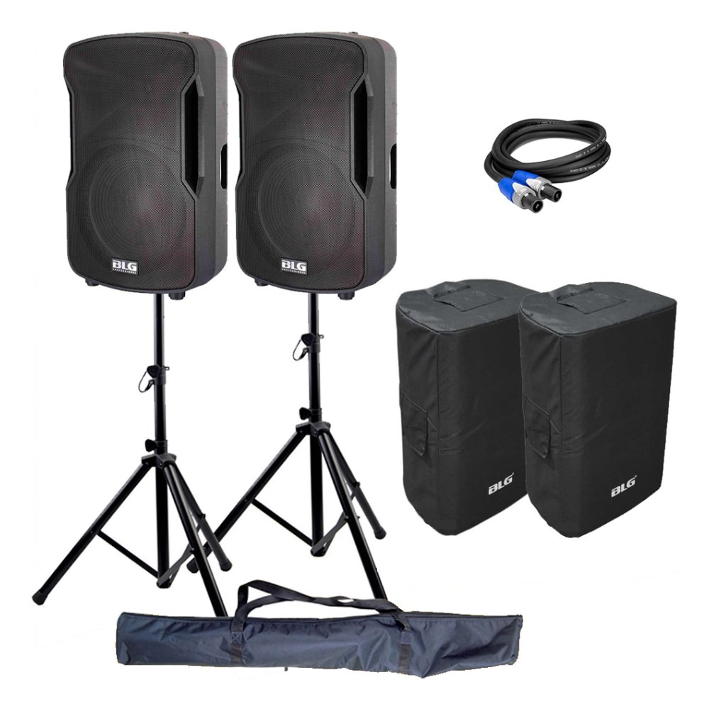 מערכת הגברה BLG Audio BP13-12 – זוג רמקולים 12 אינץ׳ מוגבר ופסיבי, 1600W עם סטנדים 1 מערכת הגברה BLG Audio BP13-12 עם זוג רמקולים 12 אינץ׳ וסטנדים