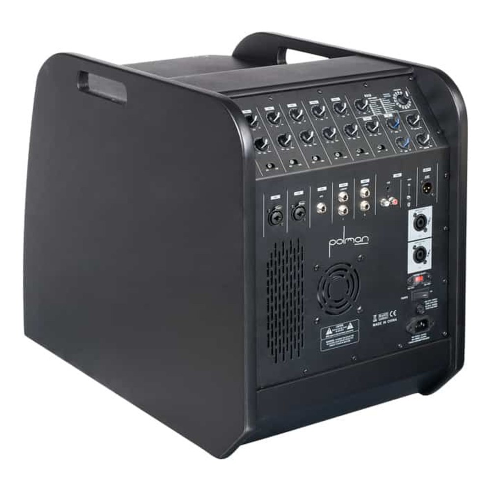 מערכת הגברה Polman Alligator 1500 – סאב 12 אינץ׳, זוג טופים Line Array ומיקסר מובנה 4 מערכת הגברה Polman Alligator 1500 עם סאב וזוג טופים Line Array – תמונה 4