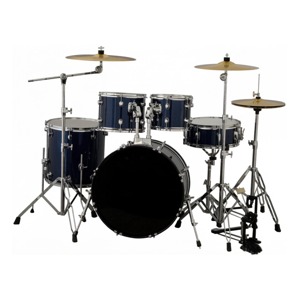מערכת תופים Koala Drums YWDK-512 – כחול מטאלי, בס 22 אינץ׳ וסט מצילות 1 מערכת תופים Koala Drums YWDK-512 בצבע כחול מטאלי עם מצילות
