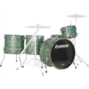 מערכת תופים 4 חלקים LUDWIG Keystone USA – בס 24 אינץ׳, Mint Oyster