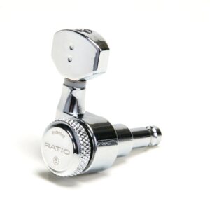 סט מפתחות ננעלים לגיטרה חשמלית 6 בשורה GRAPH TECH Ratio PRL-9721-C0 Staggered – כרום