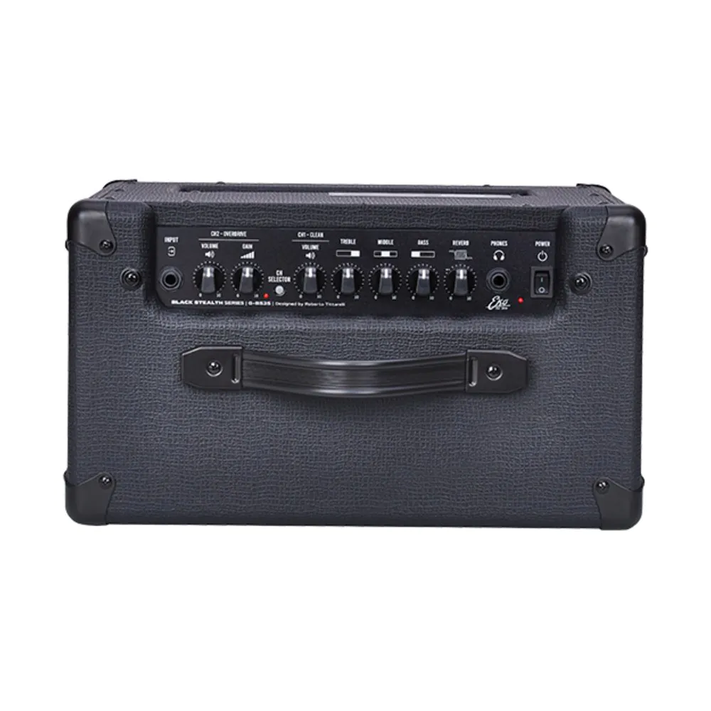 מגבר לגיטרה חשמלית 25W EKO G-BS25 – רמקול 10 אינץ׳ וריוורב, גימור Stealth Black 3 מגבר לגיטרה חשמלית EKO G-BS25 25W בגימור Stealth Black – תמונה 3