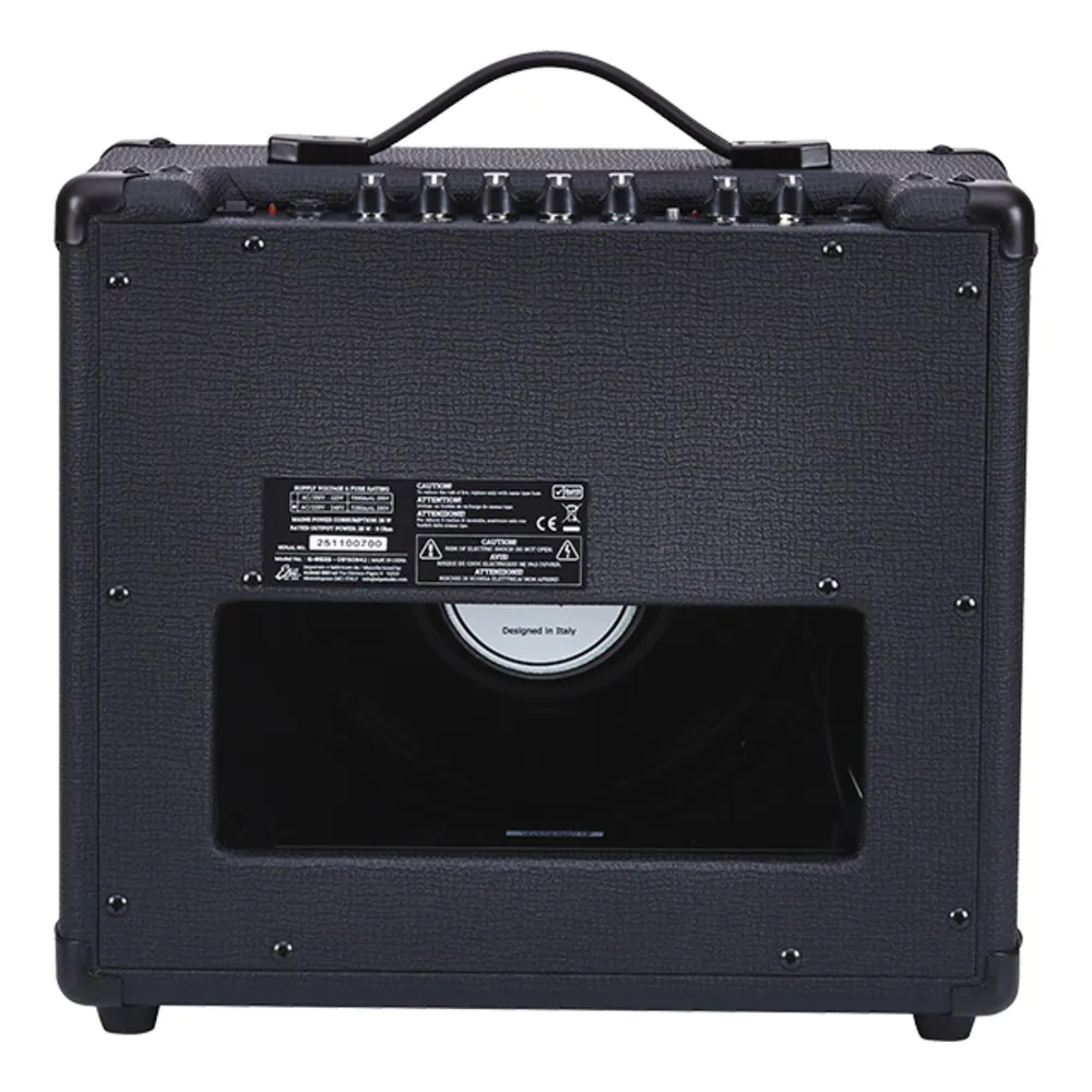 מגבר לגיטרה חשמלית 25W EKO G-BS25 – רמקול 10 אינץ׳ וריוורב, גימור Stealth Black 4 מגבר לגיטרה חשמלית EKO G-BS25 25W בגימור Stealth Black – תמונה 4