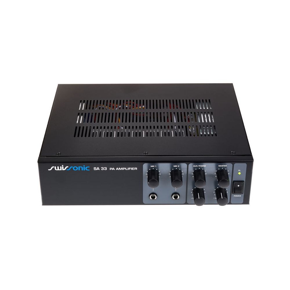 מגבר מערבל 30W Swissonic – יציאת קו 100V ו-4 אוהם, 2 כניסות מיקרופון, Talkover, גיבוי 12V 2 מגבר המערבל 30W – מגבר מערבל, תמונה 2
