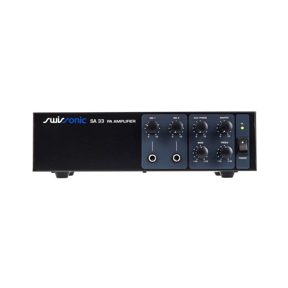 מגבר מערבל 30W Swissonic – יציאת קו 100V ו-4 אוהם, 2 כניסות מיקרופון, Talkover, גיבוי 12V 5 מגבר המערבל 30W – מגבר מערבל, תמונה 5