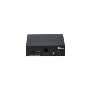 מגבר מיני 2×20W the t.amp להתקנה – מאחורי מסך, בתקרה אקוסטית, כניסת מיני-ג׳ק, לימיטר