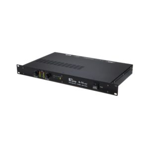 מגבר הספק the t.amp 2×75W – ללא מאוורר, ראק 1U, כניסות XLR וג׳ק, ניתן לגישור