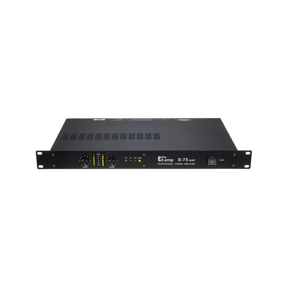 מגבר הספק the t.amp 2×75W – ללא מאוורר, ראק 1U, כניסות XLR וג׳ק, ניתן לגישור 2 מגבר ההספק השקט של the t.amp – מגבר הספק, תמונה 2