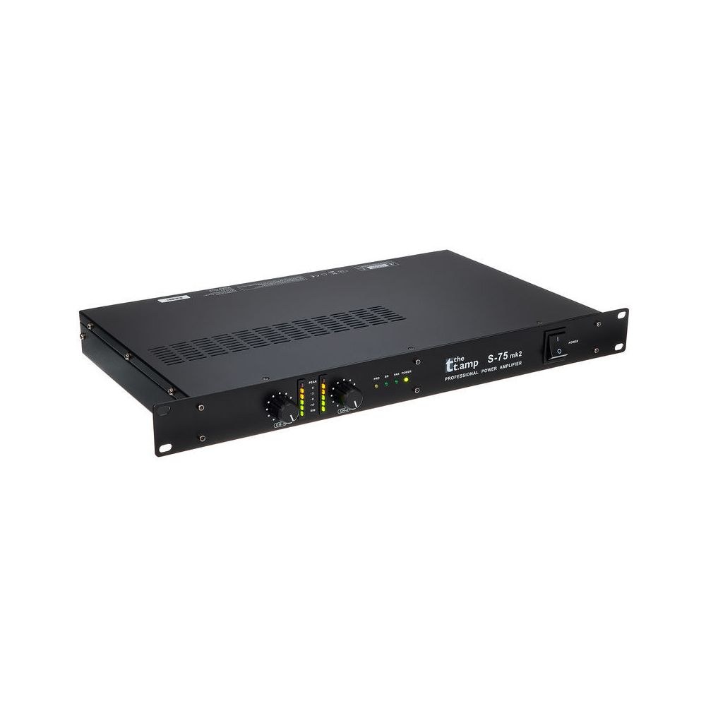 מגבר הספק the t.amp 2×75W – ללא מאוורר, ראק 1U, כניסות XLR וג׳ק, ניתן לגישור 3 מגבר ההספק השקט של the t.amp – מגבר הספק, תמונה 3