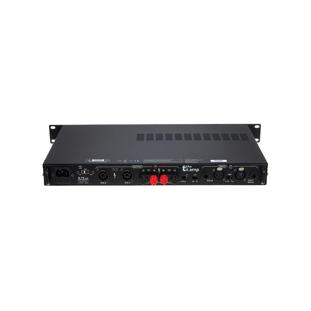 מגבר הספק the t.amp 2×75W – ללא מאוורר, ראק 1U, כניסות XLR וג׳ק, ניתן לגישור 4 מגבר ההספק השקט של the t.amp – מגבר הספק, תמונה 4
