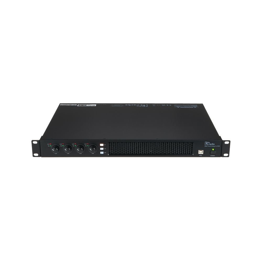 מגבר הספק 4 ערוצים עם DSP the t.racks – 4×250W ב-8 אוהם, 1U, פריסטים ותכנות ב-USB 2 מגבר ה-DSP בארבעה ערוצים – מגבר הספק עם DSP, תמונה 2