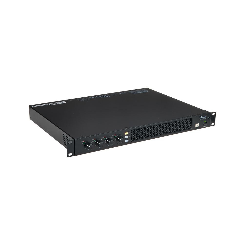 מגבר הספק 4 ערוצים עם DSP the t.racks – 4×250W ב-8 אוהם, 1U, פריסטים ותכנות ב-USB 3 מגבר ה-DSP בארבעה ערוצים – מגבר הספק עם DSP, תמונה 3