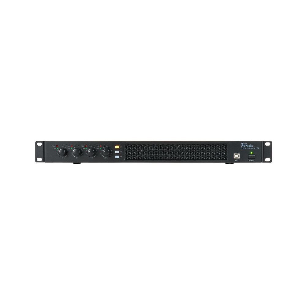 מגבר הספק 4 ערוצים עם DSP the t.racks – 4×250W ב-8 אוהם, 1U, פריסטים ותכנות ב-USB 5 מגבר ה-DSP בארבעה ערוצים – מגבר הספק עם DSP, תמונה 5