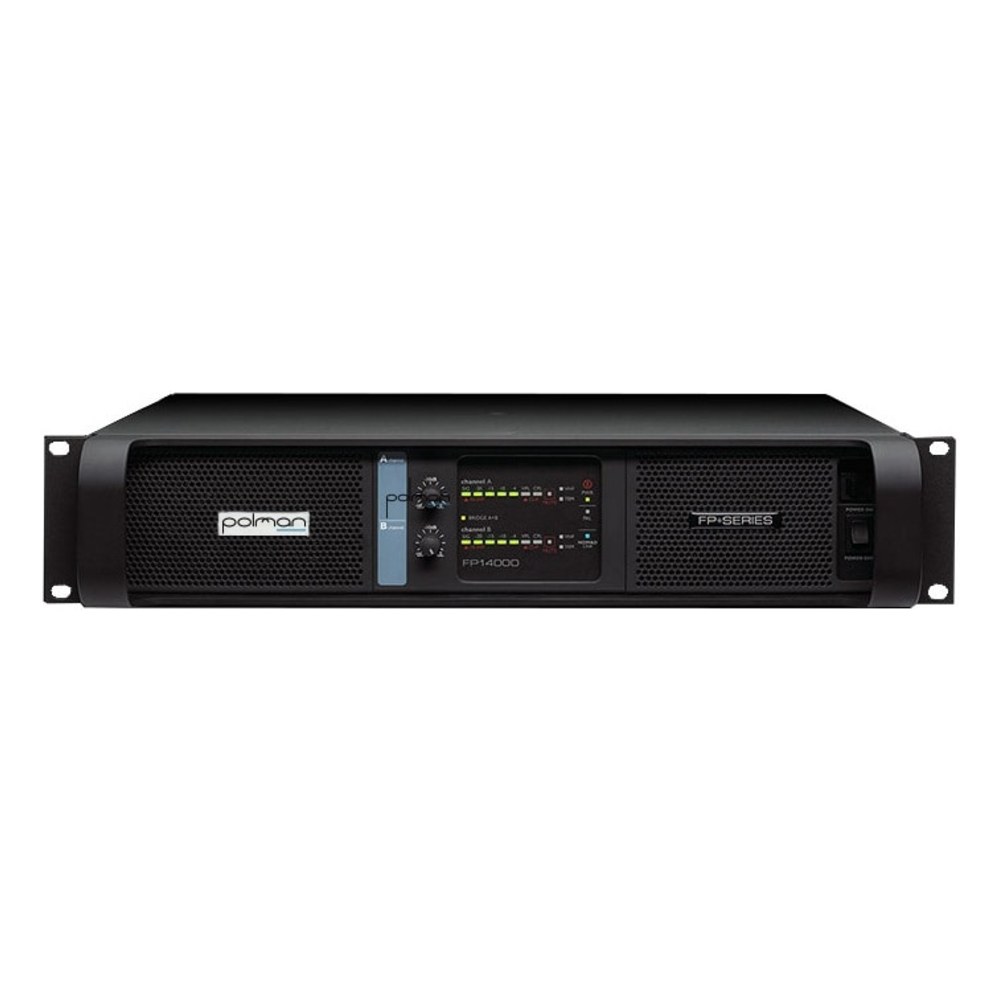מגבר כוח Polman FP 14000Q – 2 × 4400W ב-4Ω, מצבי סטריאו, ברידג׳ ופרלל 1 מגבר כוח Polman FP 14000Q דו-ערוצי