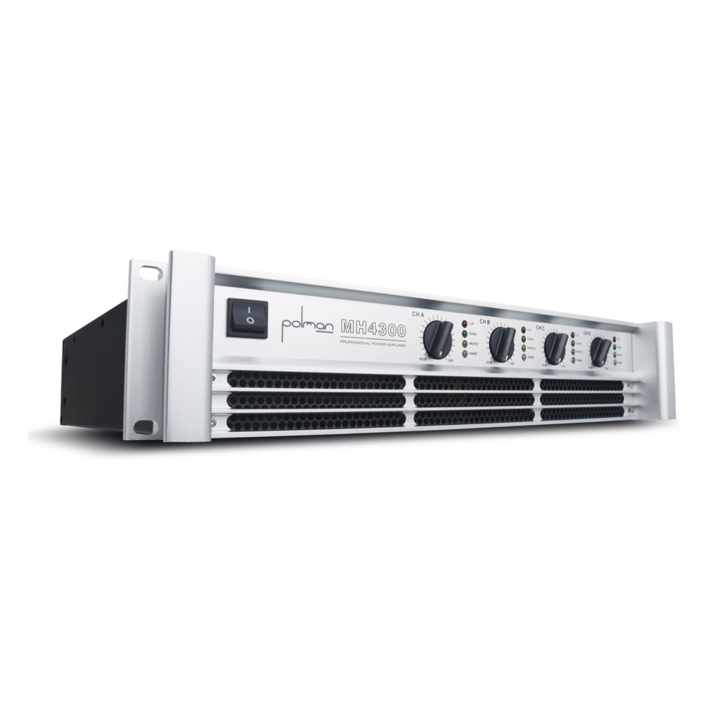 מגבר כוח 4 ערוצים Polman MH4300 – 4x300W ב-8 אוהם, Class H, עבודה עד 2 אוהם 4 מגבר כוח 4 ערוצים Polman MH4300 – תמונה 4