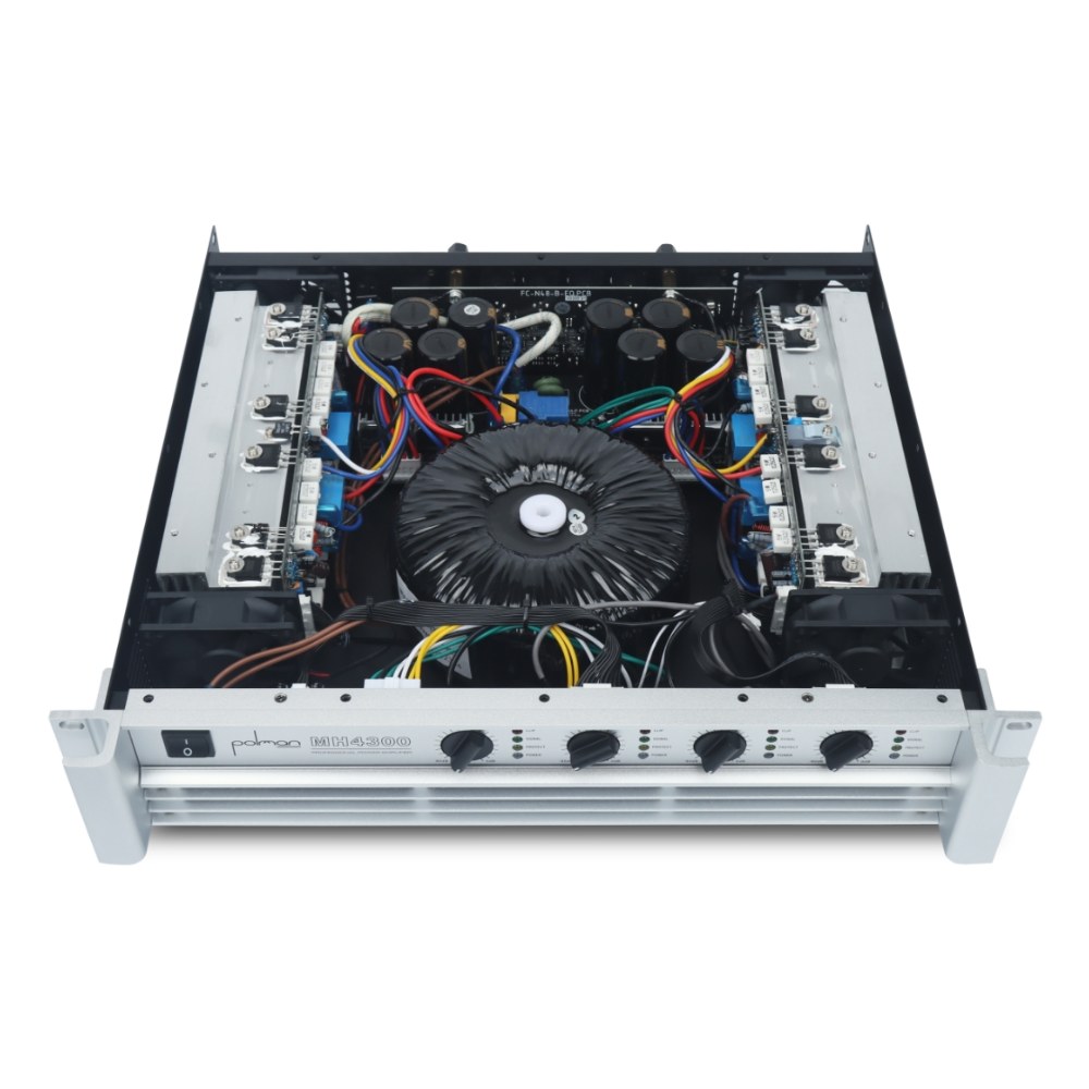 מגבר כוח 4 ערוצים Polman MH4400 – 4x400W ב-8 אוהם, Class H, עבודה עד 2 אוהם 3 מגבר כוח 4 ערוצים Polman MH4400 – תמונה 3