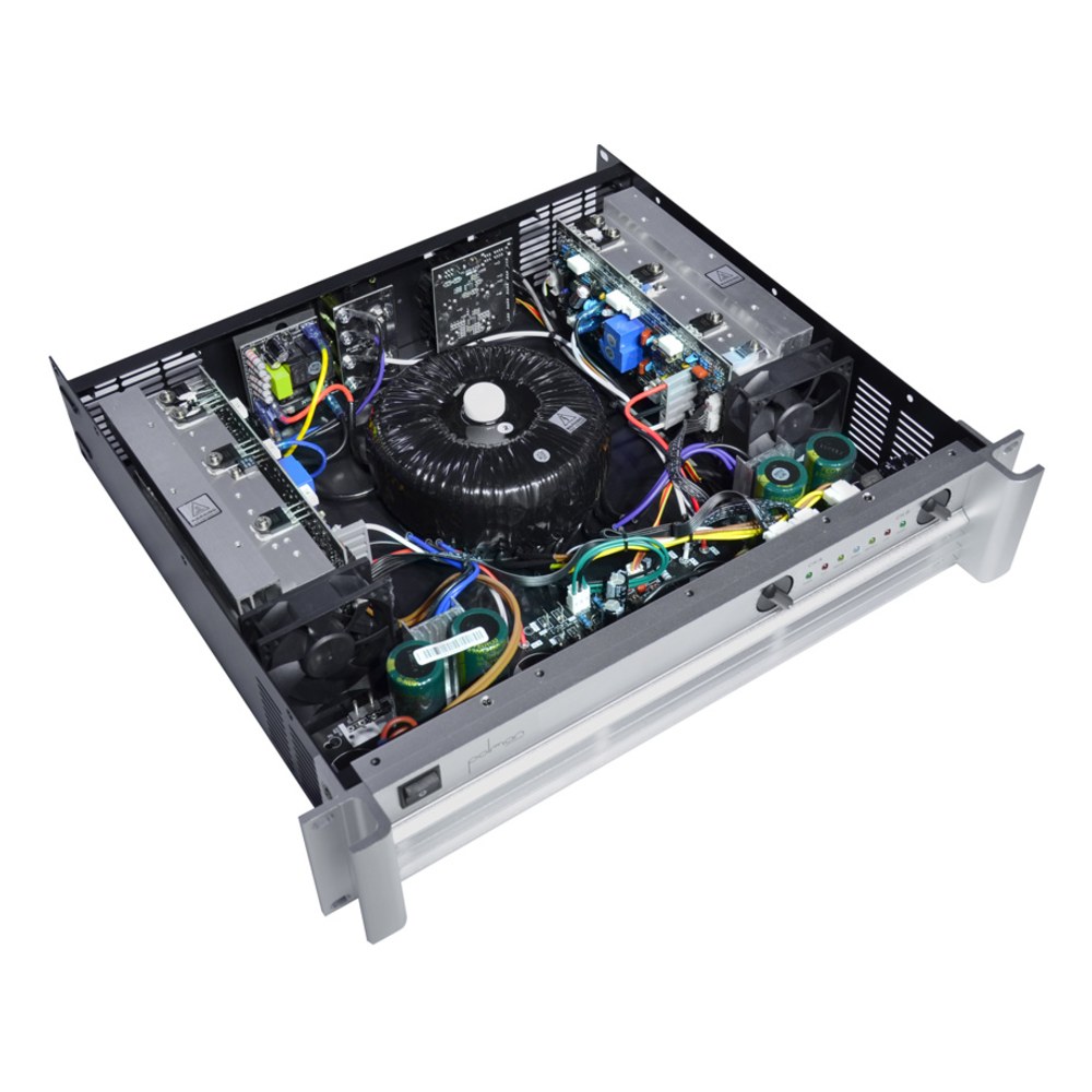 מגבר כוח Polman MH8200 – 4800W בגישור, 2×2400W ב-2 אוהם, Class H 4 מגבר כוח Polman MH8200 דו-ערוצי Class H במארז 2U – תמונה 4