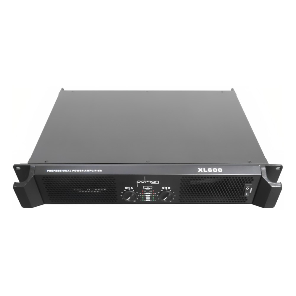מגבר כוח Polman XL600 – 2x300W ב-4 אוהם, Class H, מארז 19 אינץ׳ 2U 3 מגבר כוח Polman XL600 במארז 19 אינץ׳ 2U – תמונה 3